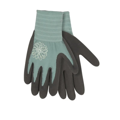 Purple Bamboo Knit Shell Gloves – Latex Palm & Finger Grip