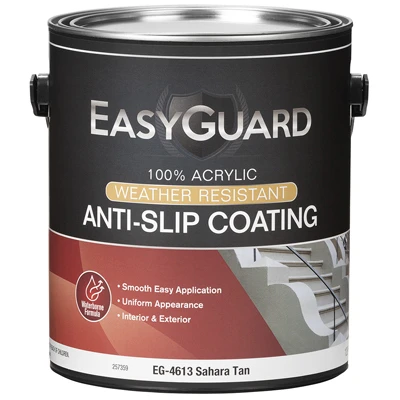 Anti-Slip Floor Coating, Sahara Tan Flat Acrylic, 1 Gallon