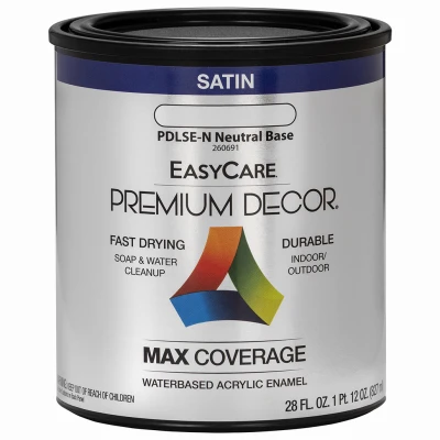 Premium Decor Acrylic Paint, Neutral Base Satin, 1 Qt.