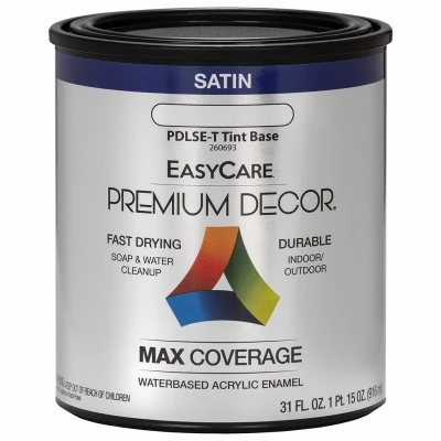 Premium Decor Acrylic Paint, Tint Base Satin, 1 Qt.