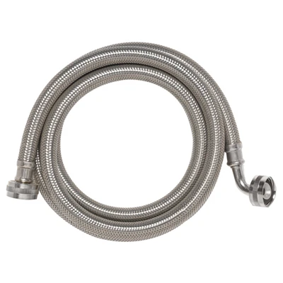 Washing Machine Hose, Stainless Steel, 3/4 x 60 In.