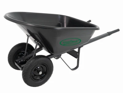 Professional Wheelbarrow, Steel Handles, 8 Cu. Ft. Poly Bed
