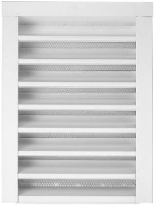 14 x 24-In. Galvanized Steel Gable Louver Vent, Front Flange, White