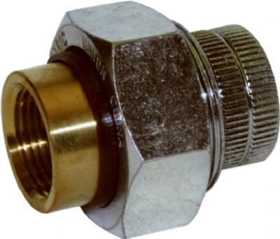 Pipe Fitting, Dielectric Union, Galvanized x Brass, 1/2 In.