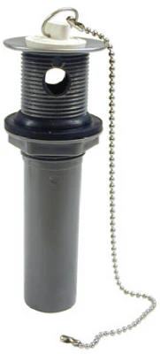 PVC Pull-Out Plug With Chain & Stopper, 1-1/4 x 5-In.