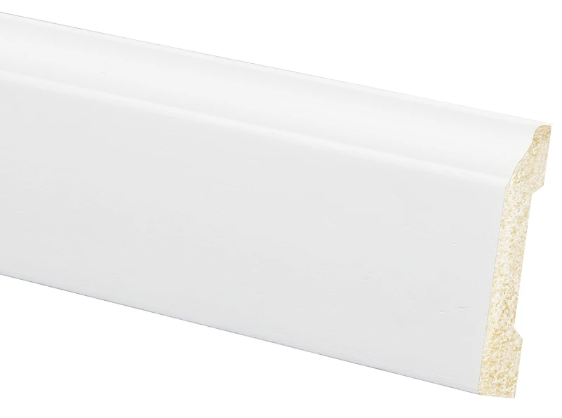 Polystyrene Interior Base Moulding, Crystal White, 3/8 x 3-3/16 In. x 8 Ft.