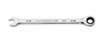 Combination Ratcheting Wrench, 90-Tooth, 12-Point, 5/16 In.