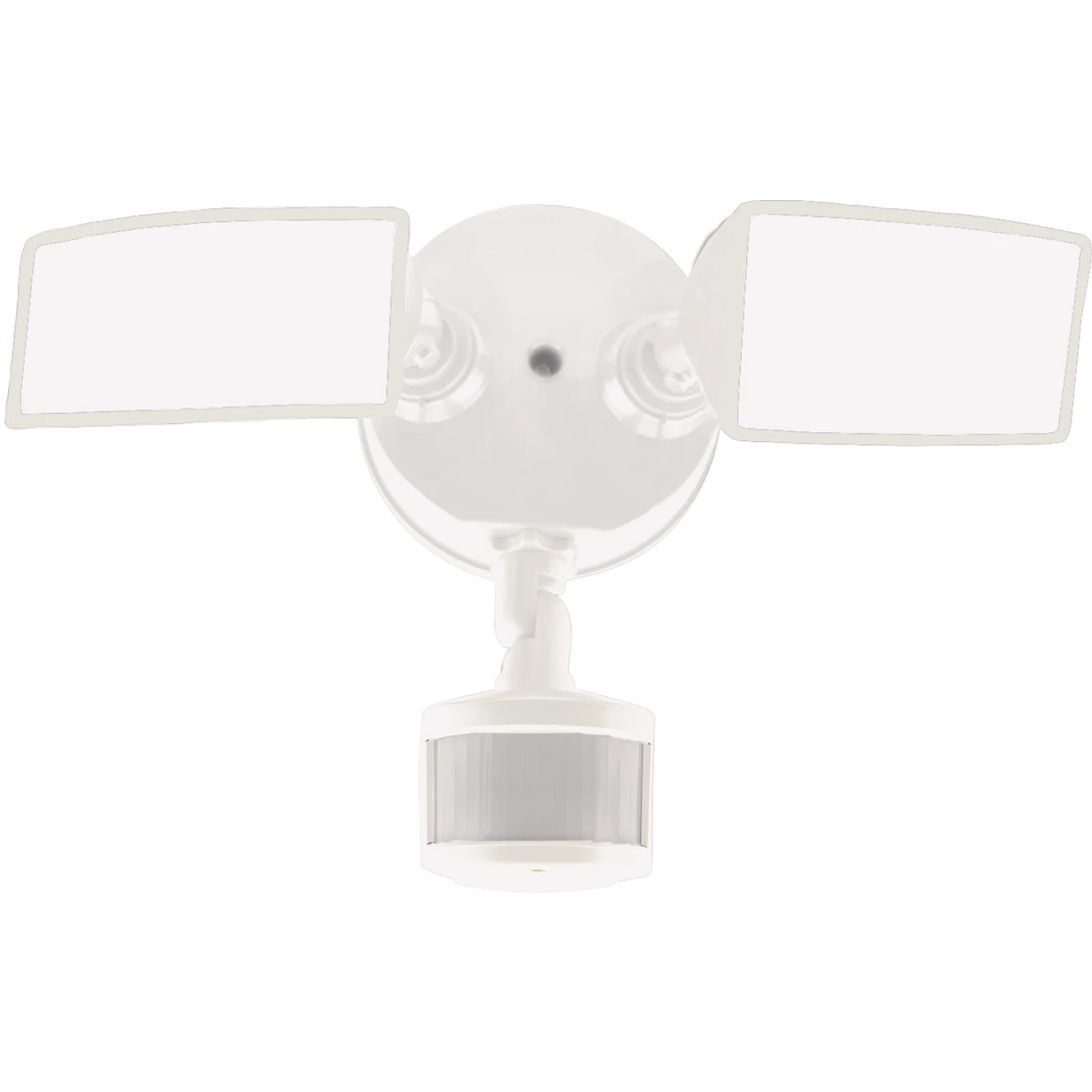 Halo Motion-Activated LED Floodlight, Squared Twin Fixture, Selectable Brightness, Aluminum, White