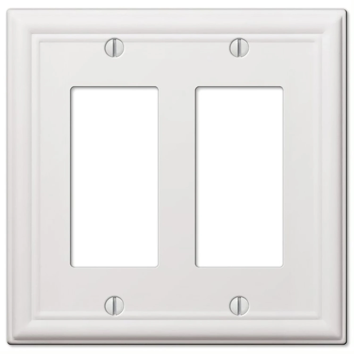 Chelsea Wall Plate, White, Steel, 2 Rocker