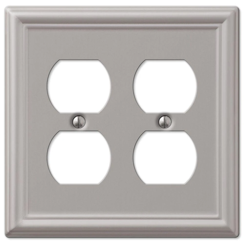 Chelsea Wall Plate, Brushed Nickel, Steel, 2 Duplex