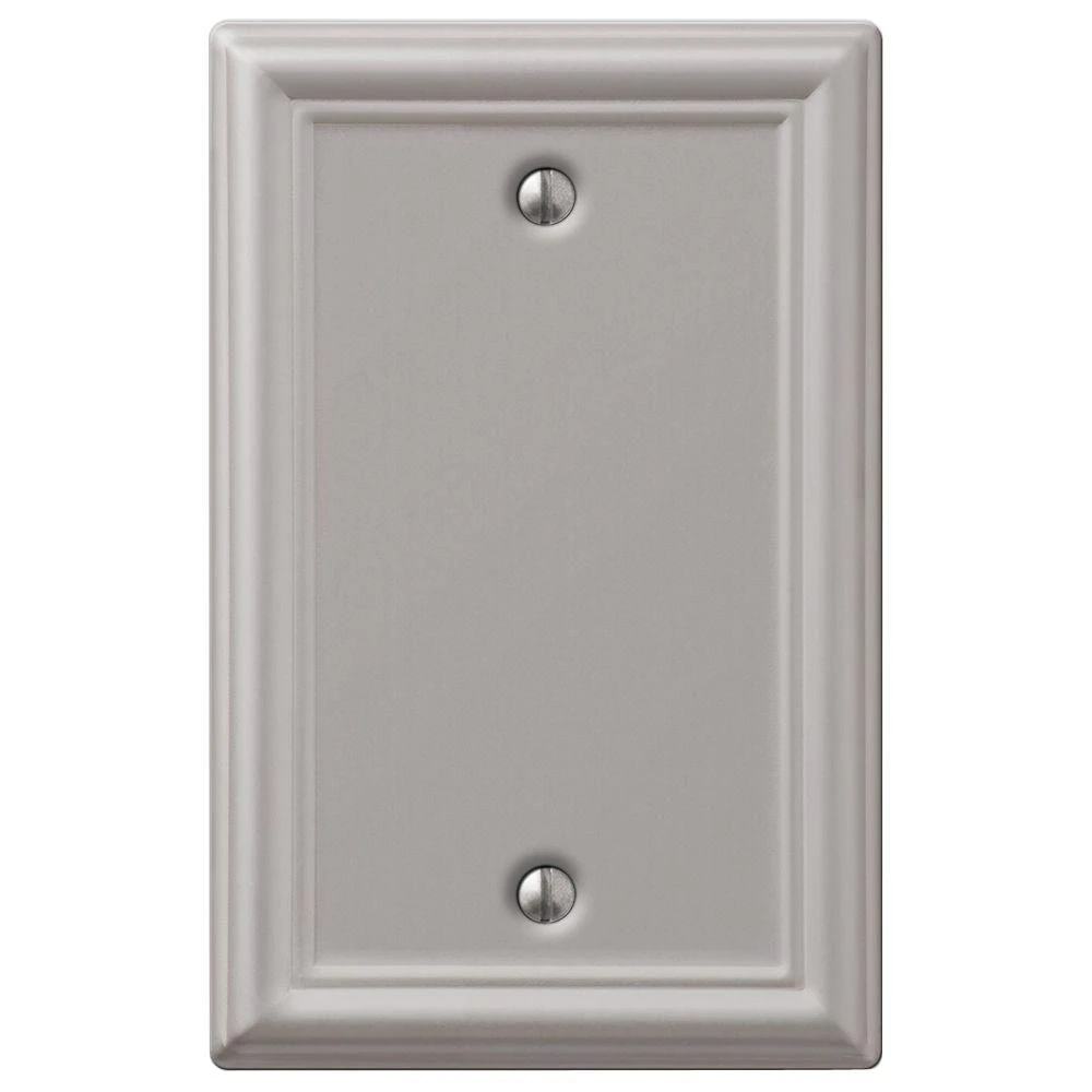 Chelsea Wall Plate, Brushed Nickel, Steel, 1 Blank