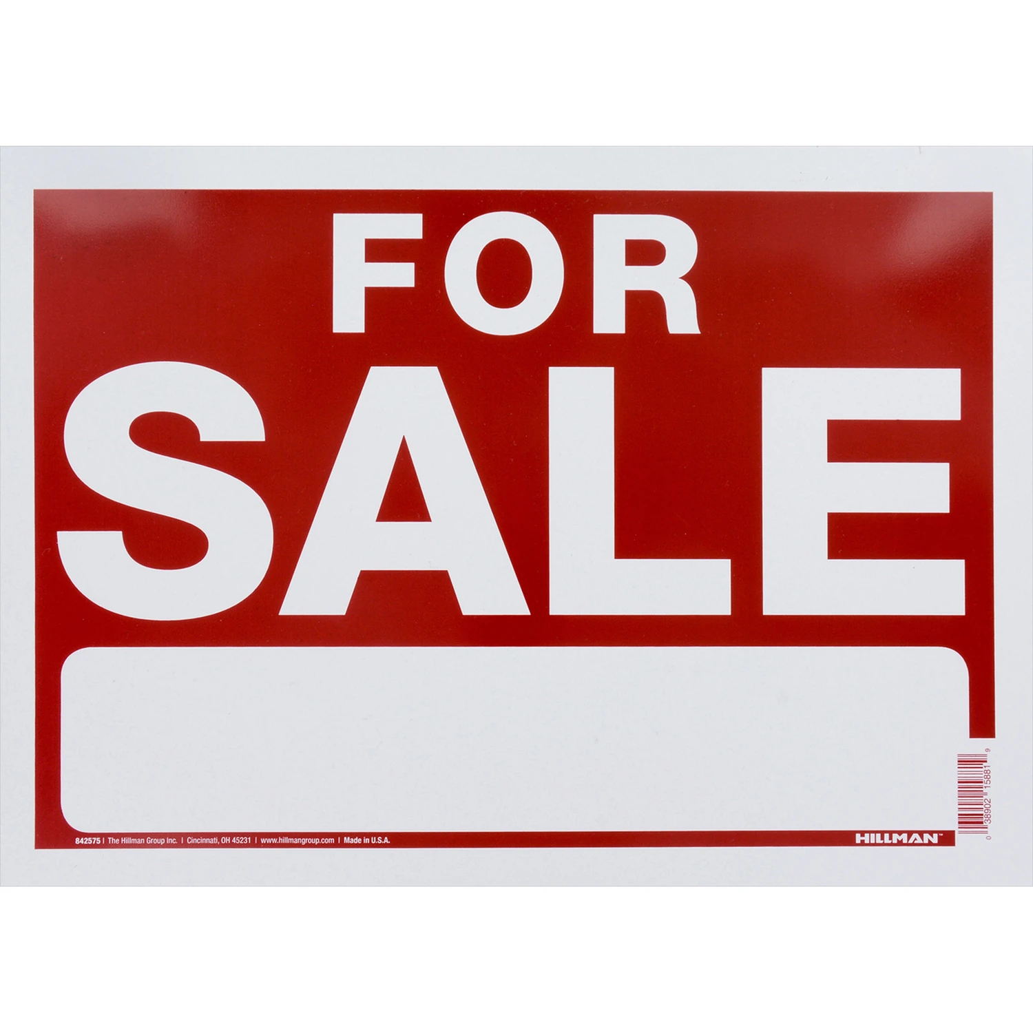 For Sale Sign, Red and White, 10 x 14-In.