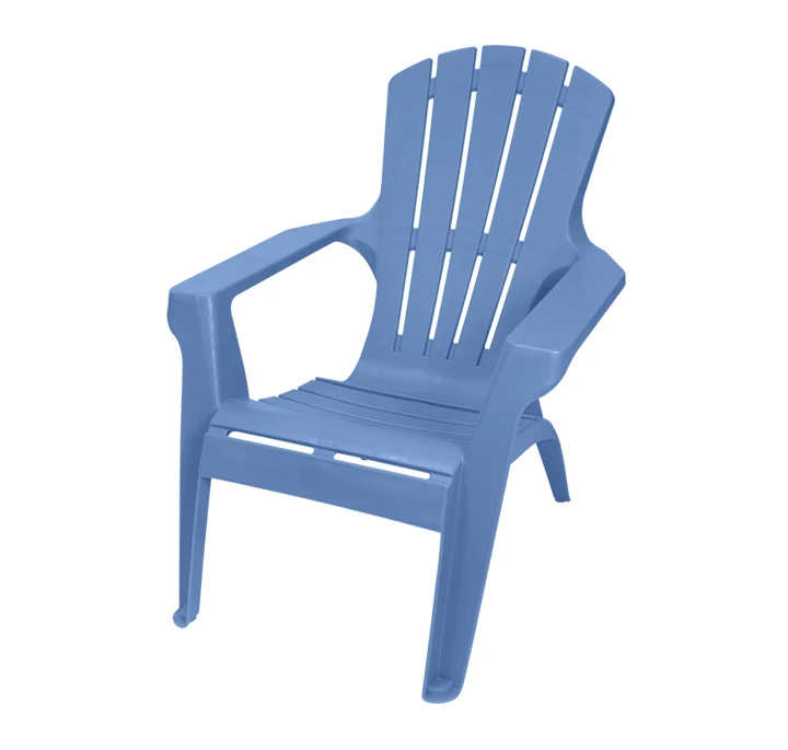 Adirondack II Chair, Contoured Seating & Back, Fade-Resitant Resin, Island Blue
