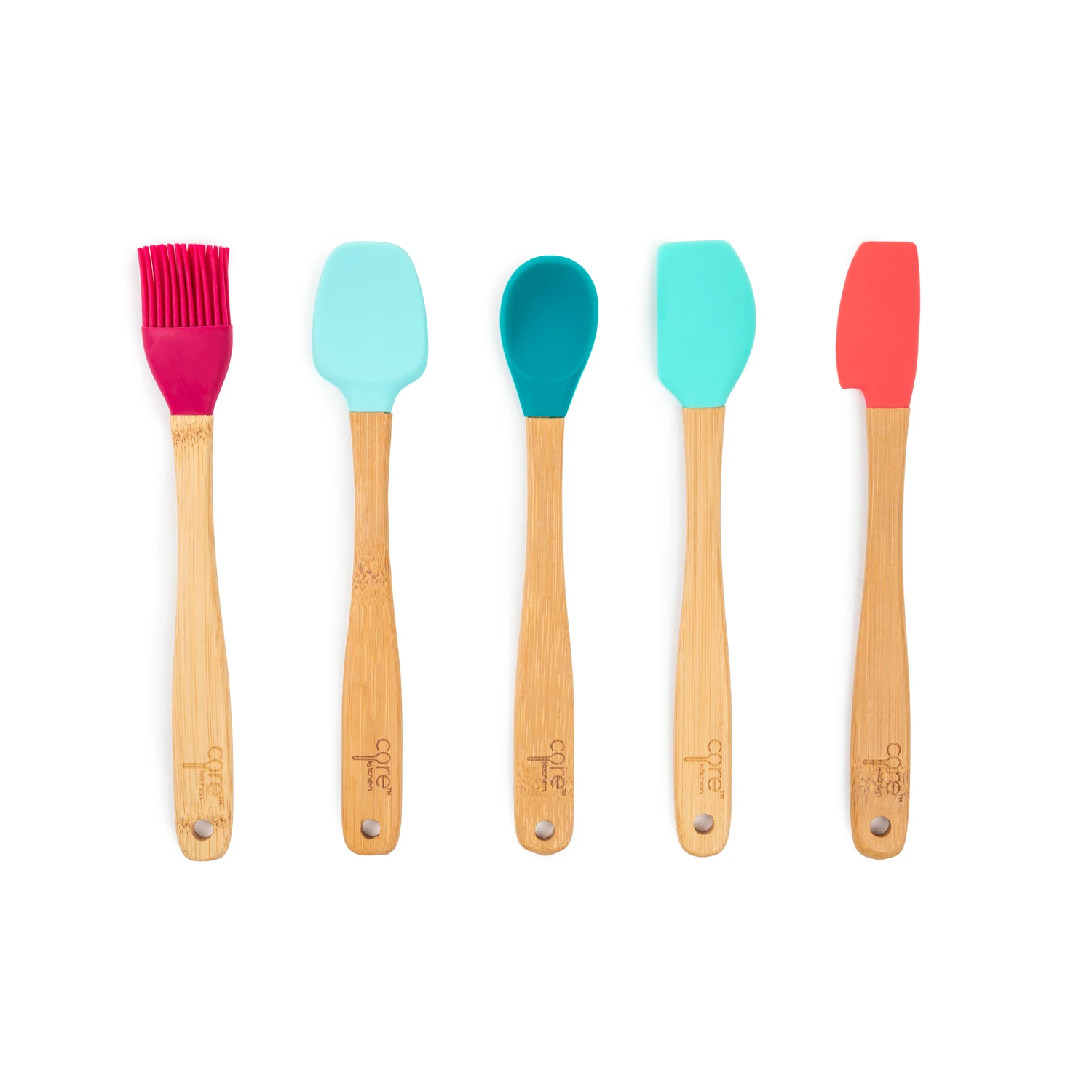 Bamboo + Silicone Mini Utensils, Assorted Tools