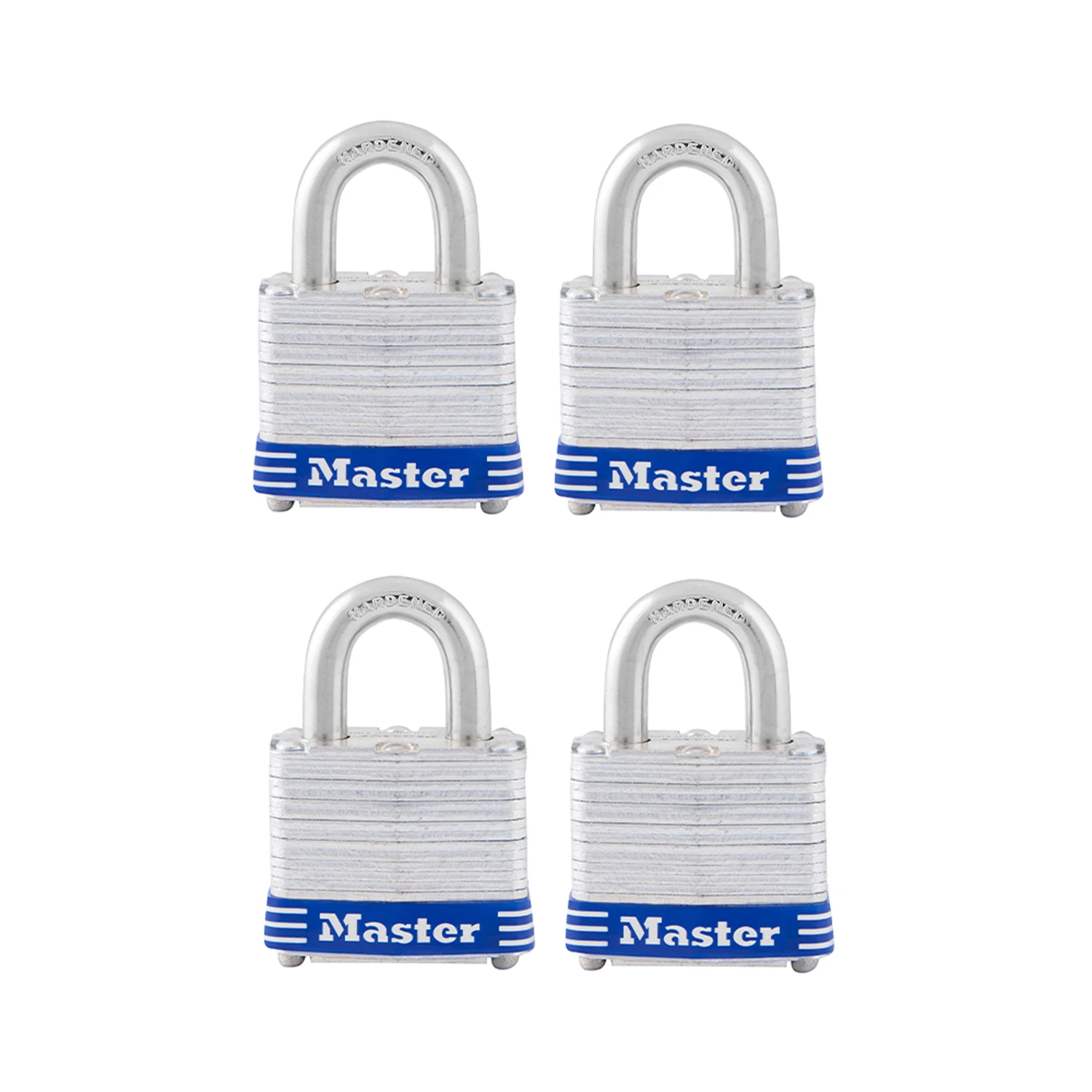 Keyed-Alike Laminated Padlocks, 4-Pack, 1-1/2 In.