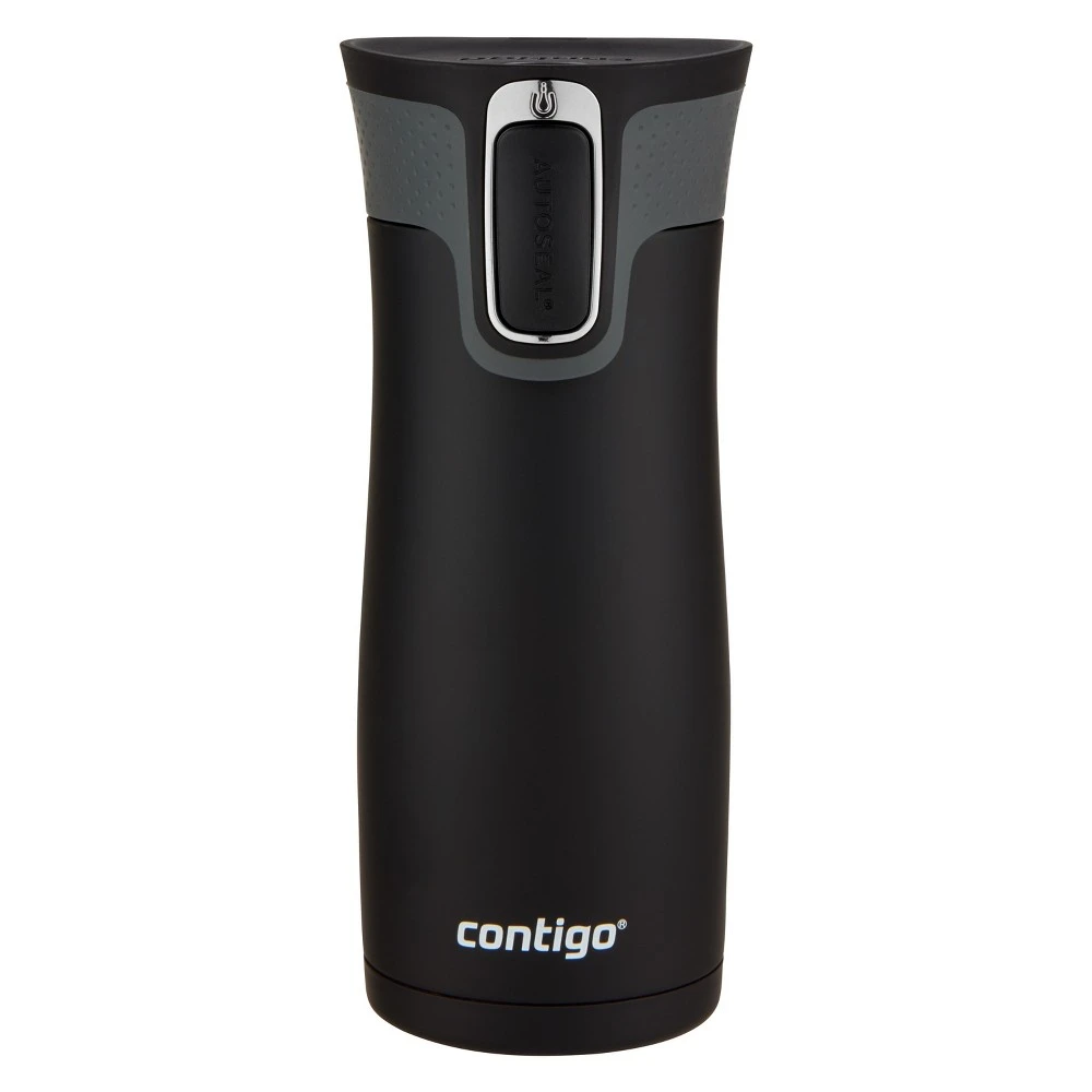 West Loop 16 Oz Autoseal Travel Mug - Black Stainless Steel