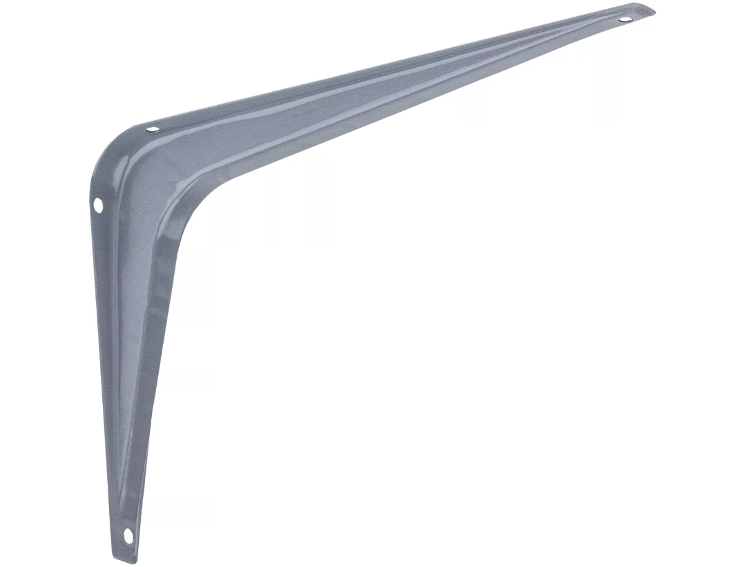 Steel Shelf Bracket, Gray, 6 x 8 In.