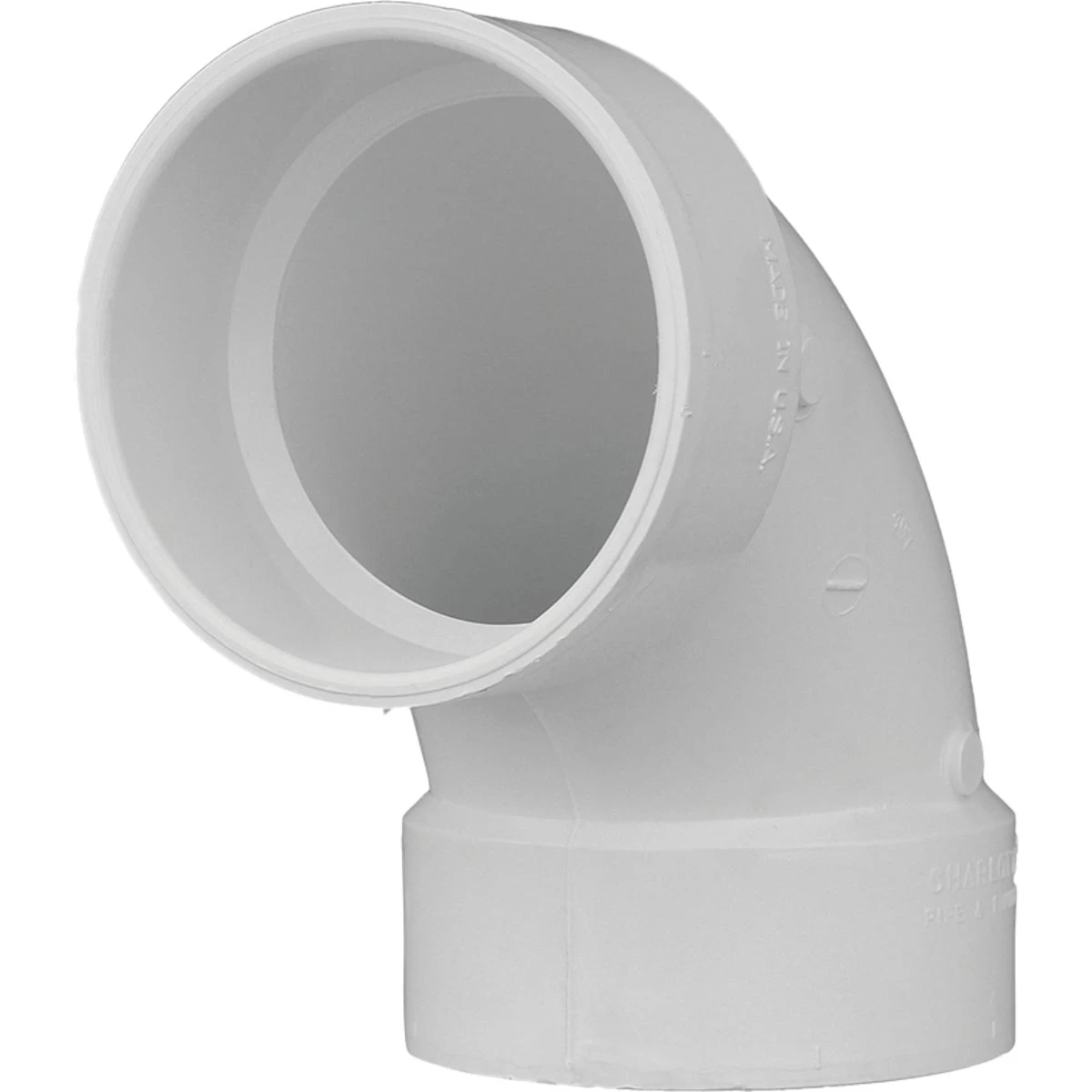 Schedule 40 DWV 90-Degree Pipe Elbow, 1/4 In. Bend, Hub x Hub, 6 In.