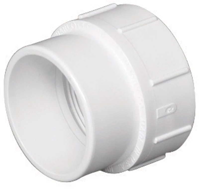 Schedule 40 DWV Cleanout Adapter, Spigot x FIP, 6 In.
