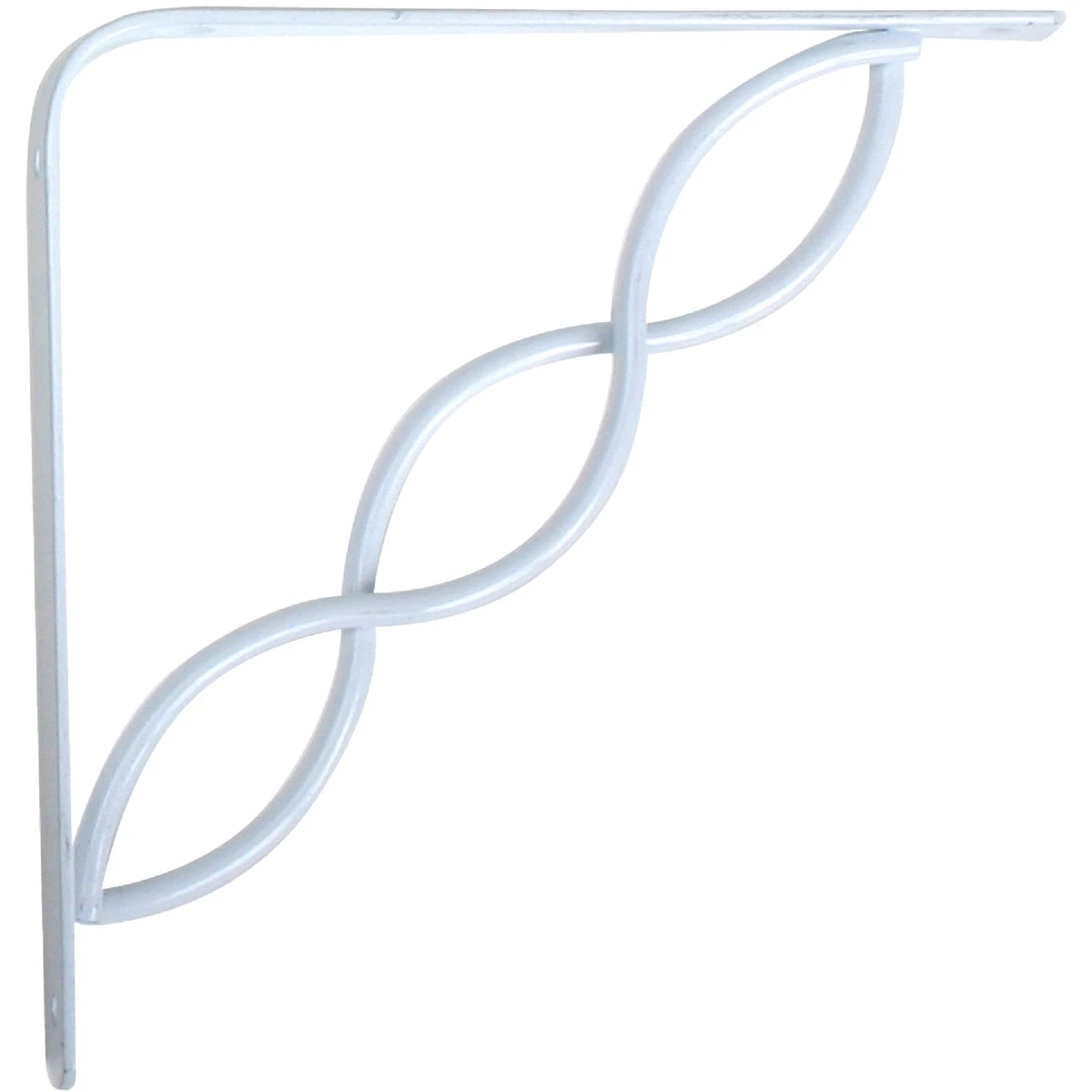 8-In. White Decorative Steel Shelf Bracket