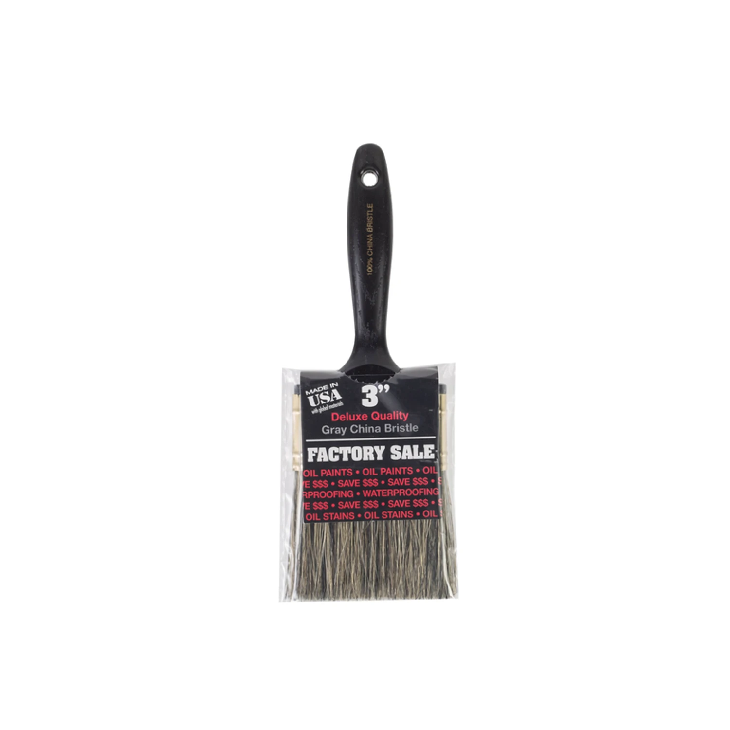 Factory Sale Gray Bristle Paint Brush, 3-In.