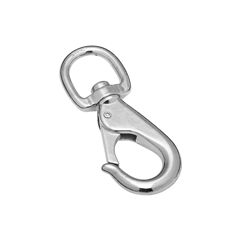 Nickel Snap Hook, Round Swivel Eye, 3/4 x 3.375 In.