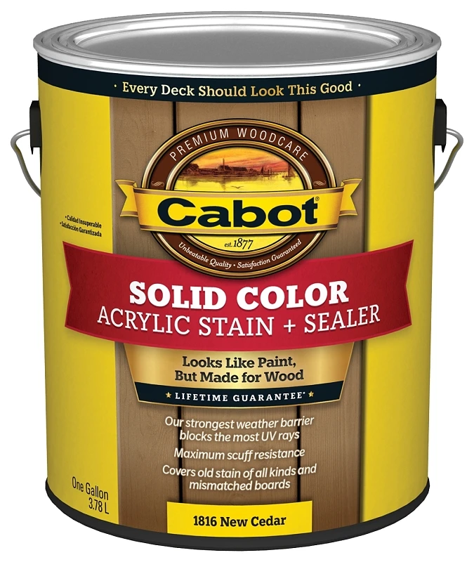 Solid Color Acrylic Deck Stain, Cedar, 1-Gallon