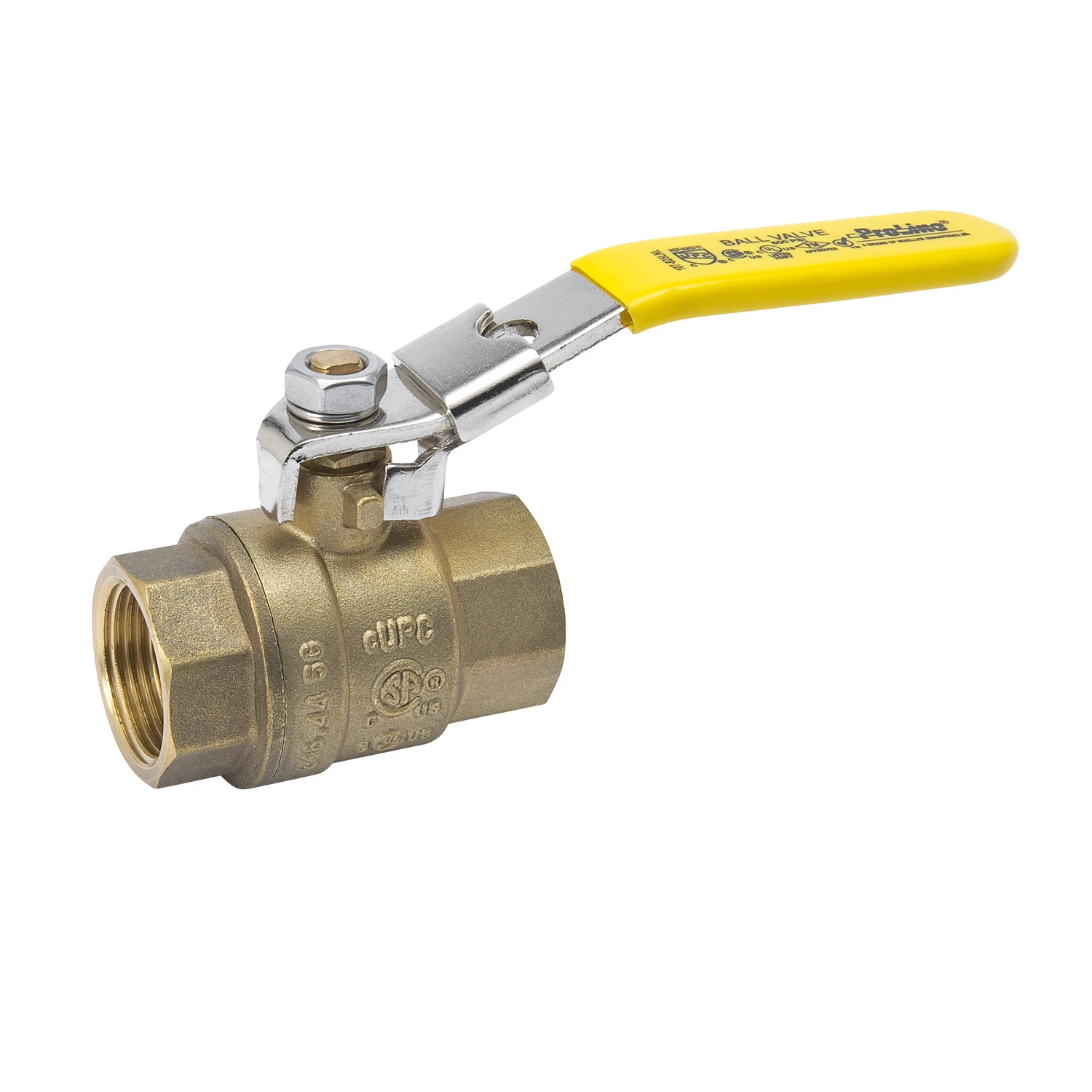 Locking Handle Ball Valve, Brass, 1/2 In.