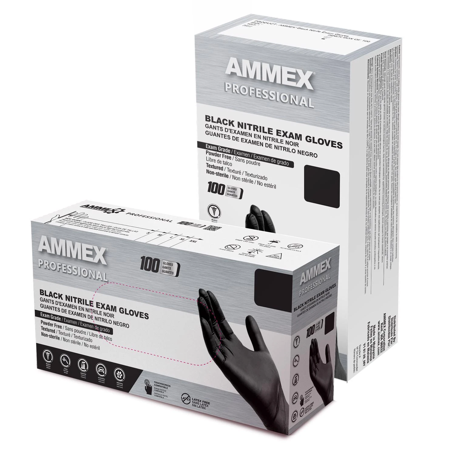 Medical Exam Nitrile Gloves, Latex Free, Black, Large, 100-Ct.