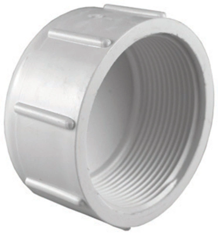 Schedule 40 Threaded Pipe Cap, White, 4 In. FPT