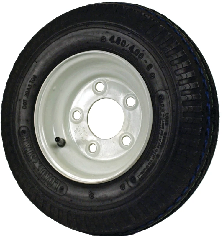 Loadstar Trailer Tire & 5-Hole Wheel (5/4.5), 480/400-8 LRB