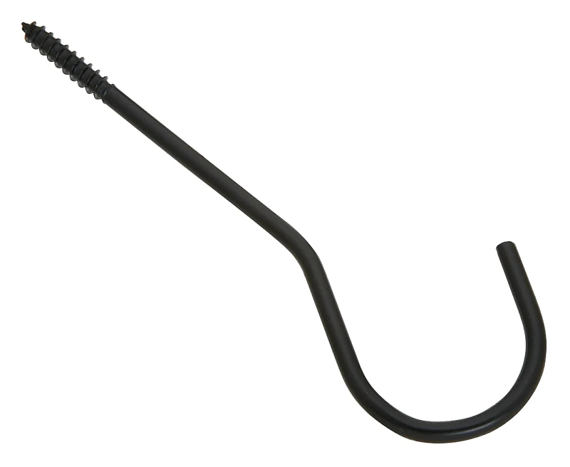 Ceiling Hook, Black, 25-Lb. Load, 6 In.