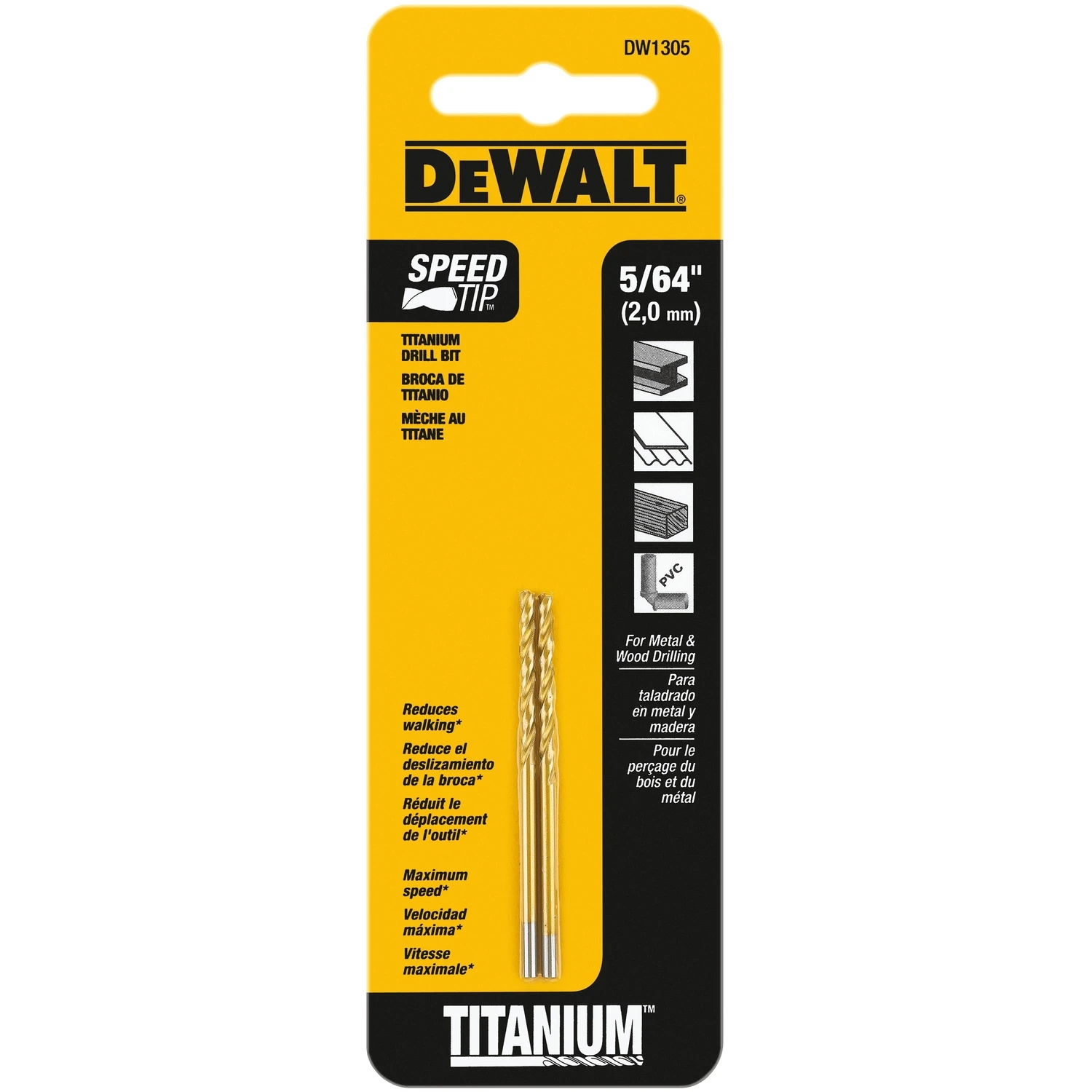 Titanium Drill Bit, 5/64 In.