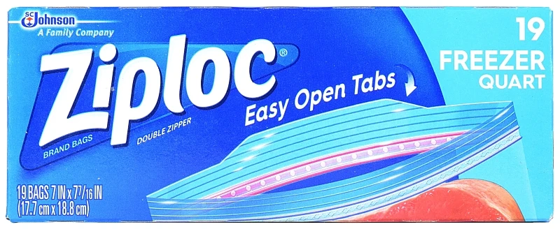 Freezer Bags, Gripper Zipper, 1-Qt., 19-Ct.