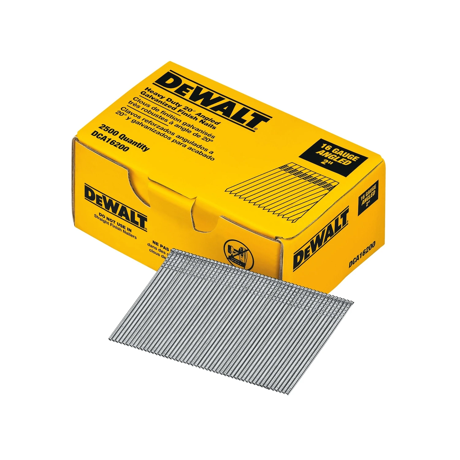 Collated Angled Finishing Nails, 16 Gauge, 2 In., 2,500-Pk.
