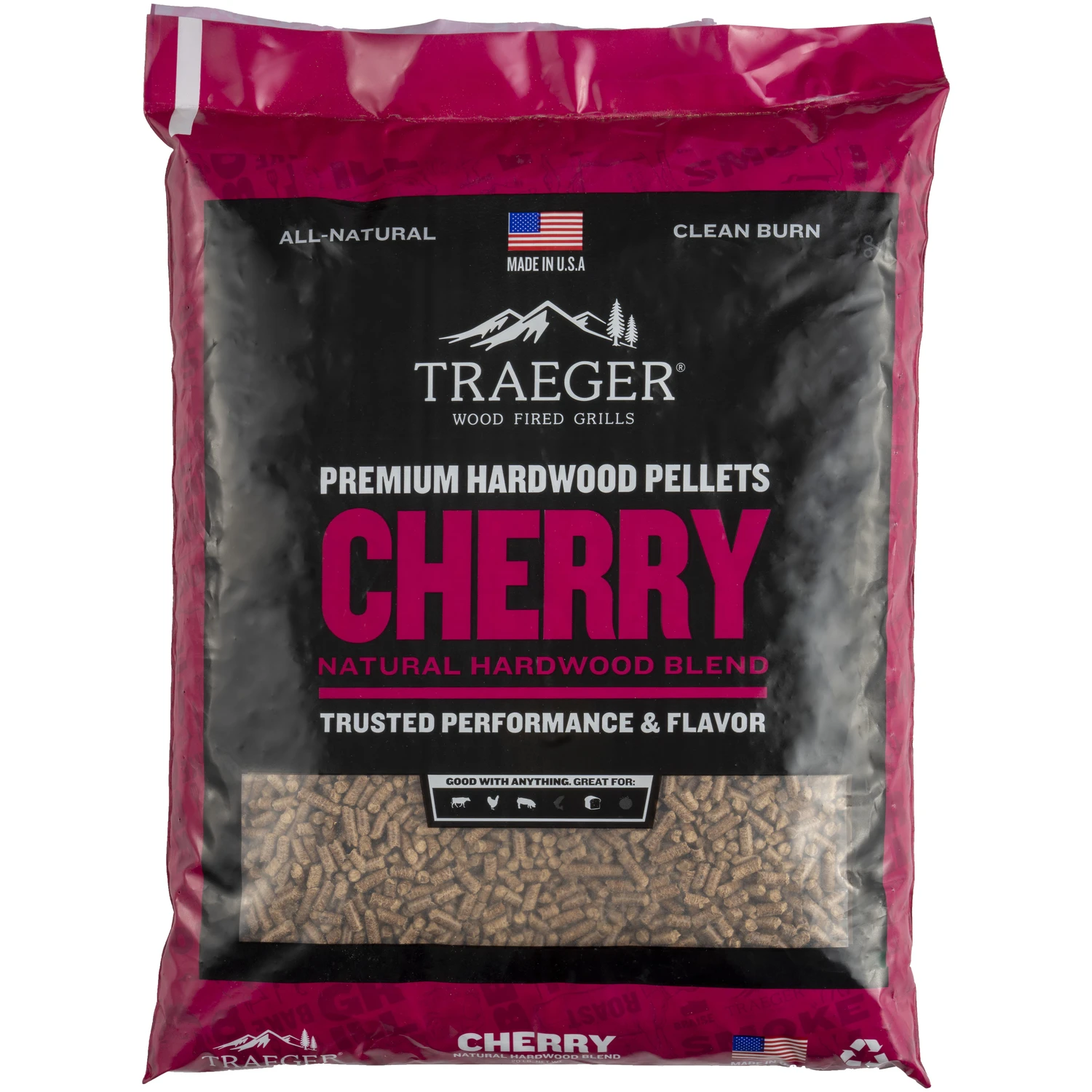 Barbeque Pellets, Cherry Hardwood, 20 Lb. Bag