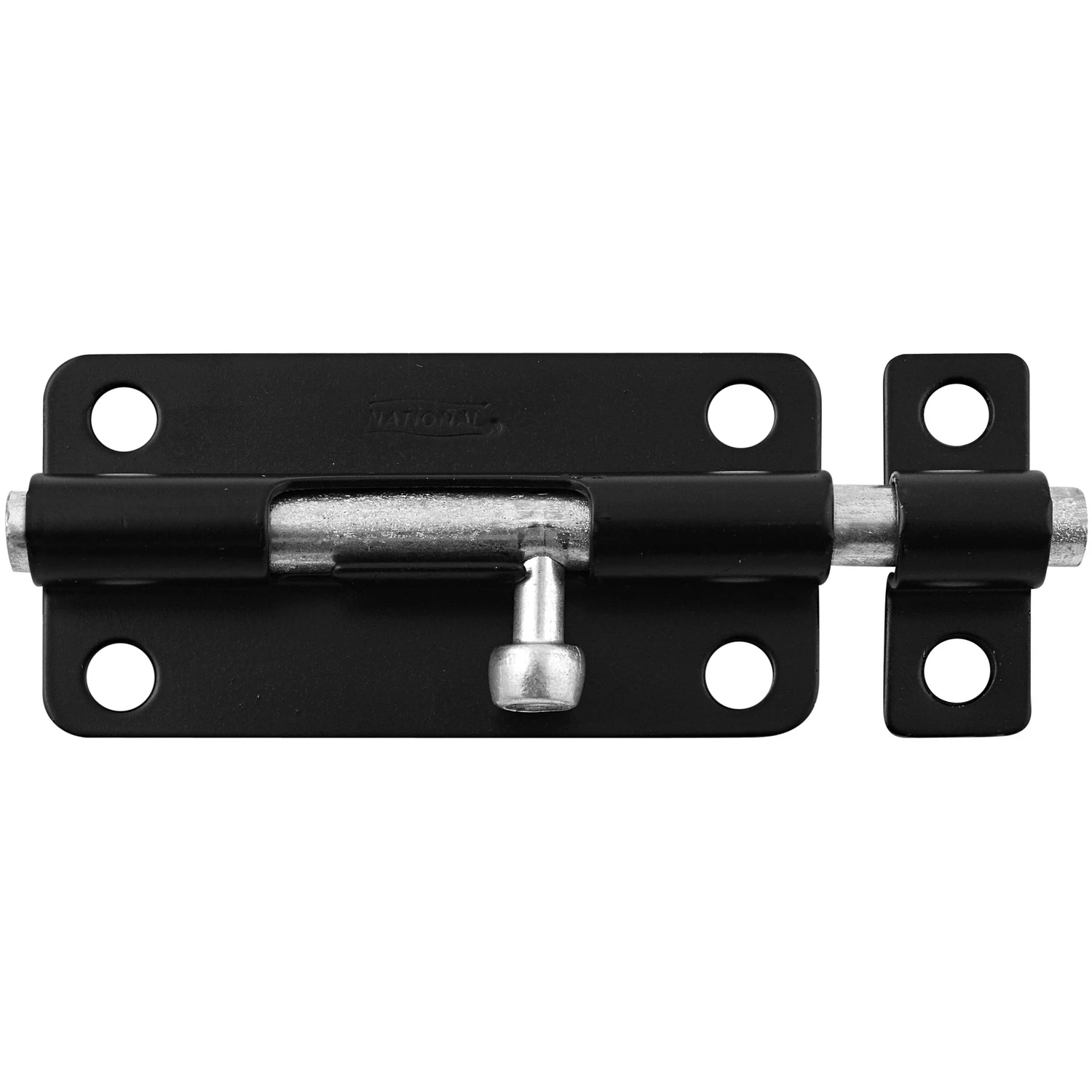 Door Barrel Bolt, Black, 4 In.