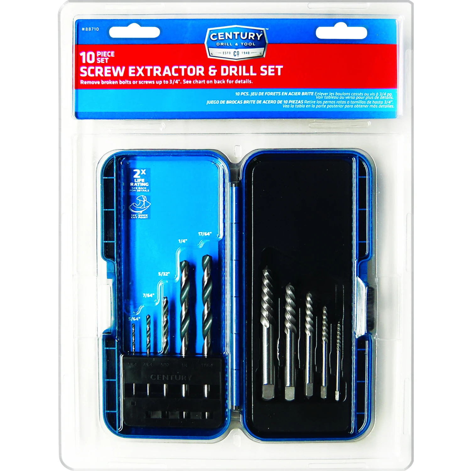Screw Extractor & Drill Bit Set, 10-Pc.