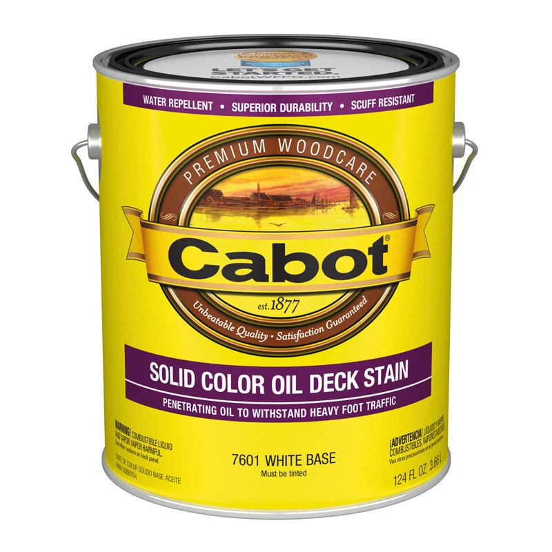Solid-Color Oil Based Decking Stain, White Base, 1-Gallon