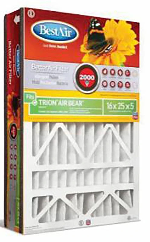 16x25 x 5 In. Air Bear Pleated Air Filter, MERV 11, Electrostatically Charged, 1 Year