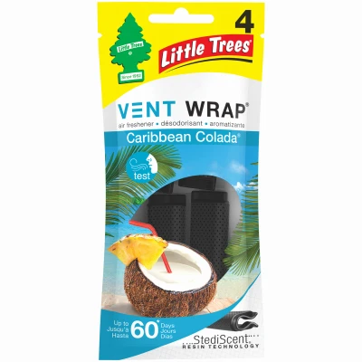 Vent Wrap Car Air Freshener, Caribbean Colada, 4-Pk.