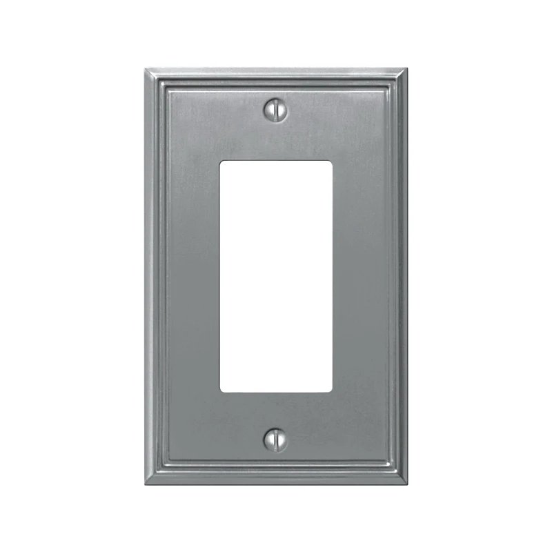 Metro Wall Plate, Brushed Nickel, Metal, 1 Rocker