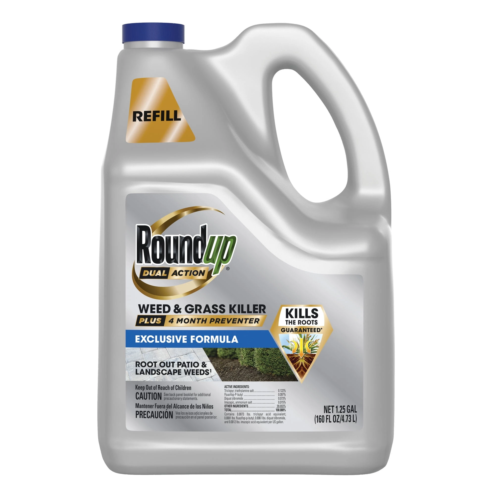 Dual Action Weed & Grass Killer + 4 Month Preventer, 1.25 Gallon Refill