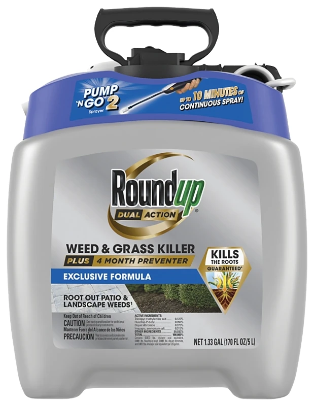 Dual Action Weed & Grass Killer + 4 Month Preventer, 1.33 Gallon Pump 'N Go