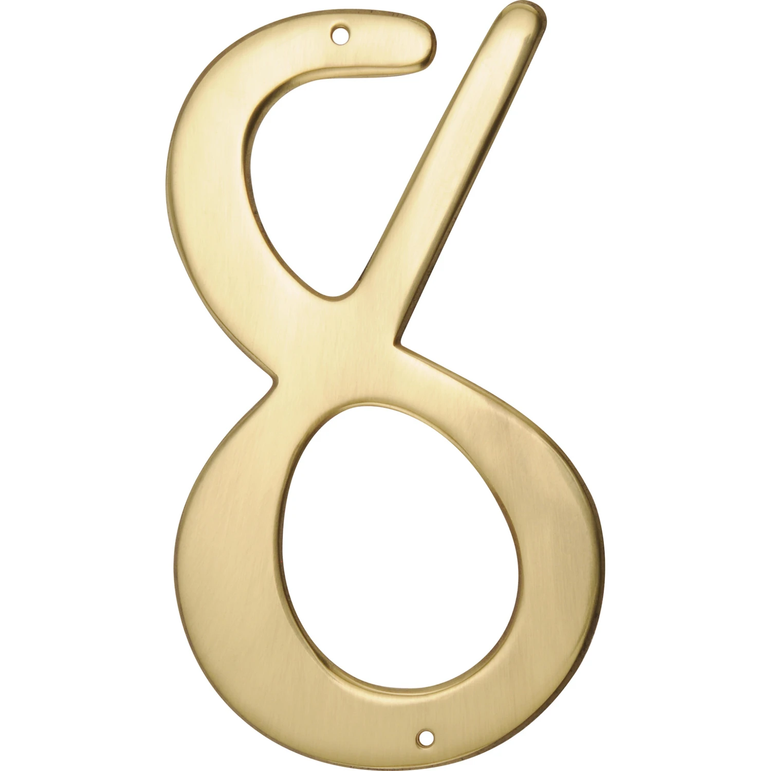 House Address Number 8, Nail-On, Brass, 4-In.