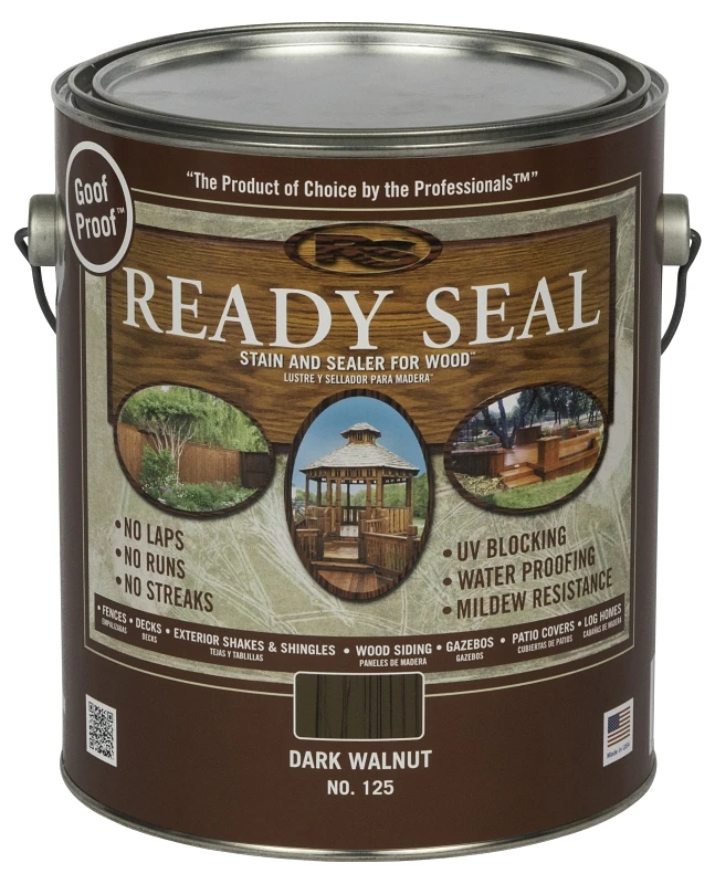 Exterior Wood Stain & Sealer, Dark Walnut, 1-Gallon
