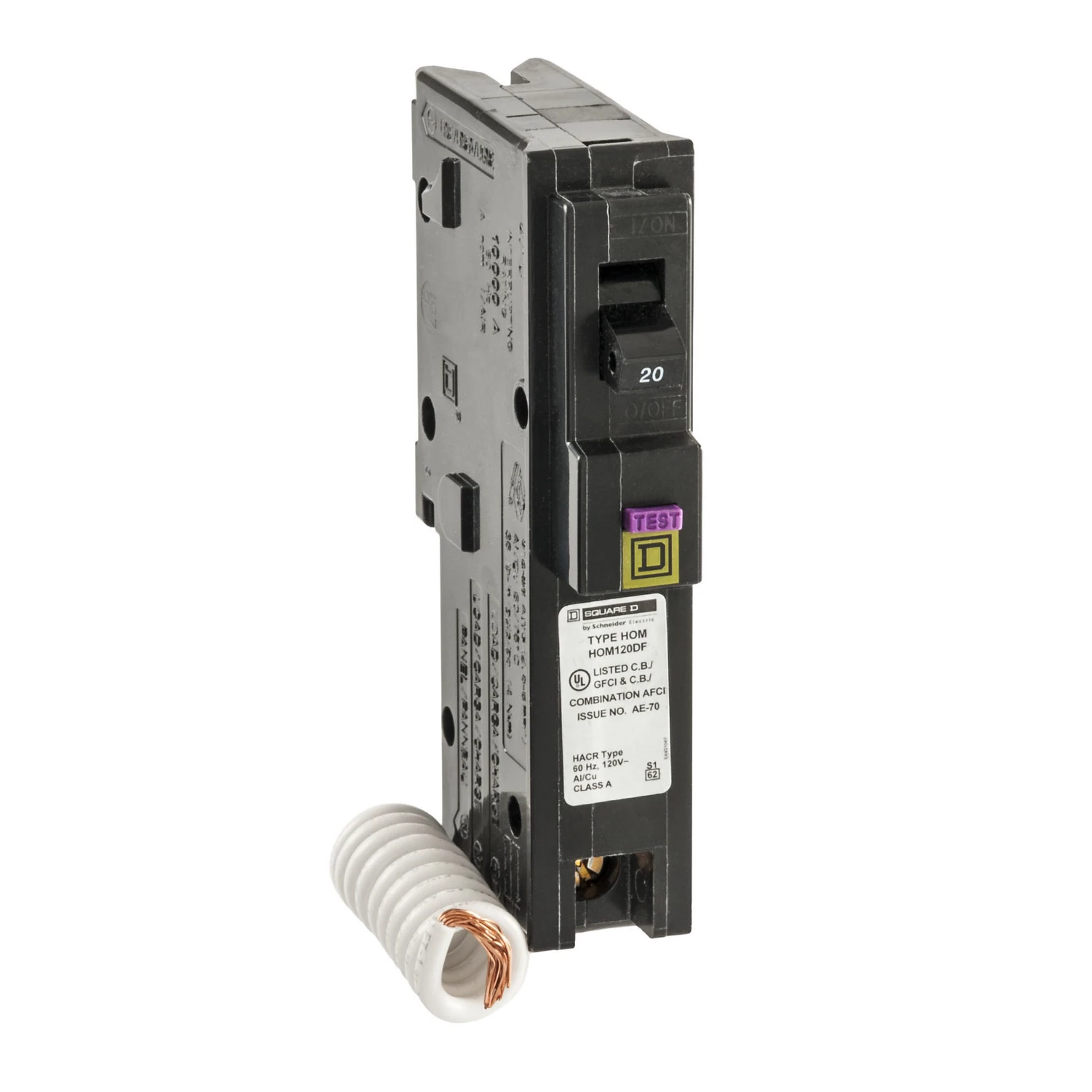 Homeline Single Pole Circuit Breaker, 20 Amps