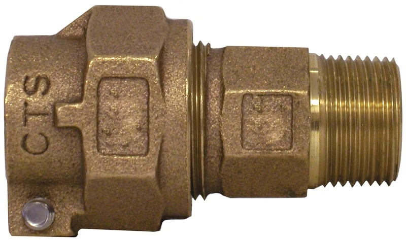 Water Service Coupling, Lead Free, CTS PAK x MIP, 3/4 In.