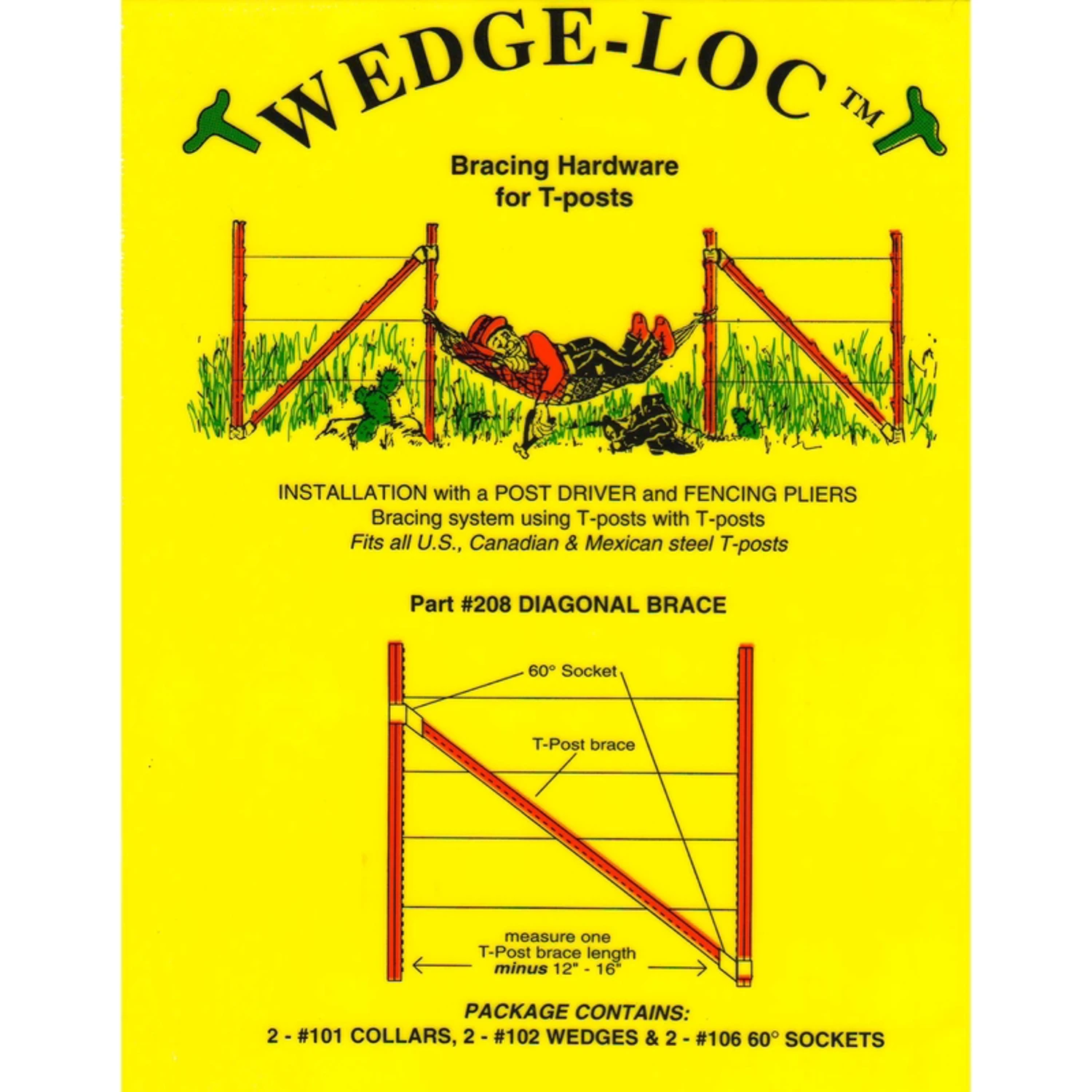 Diagonal Brace Set For Steel Fence Posts
