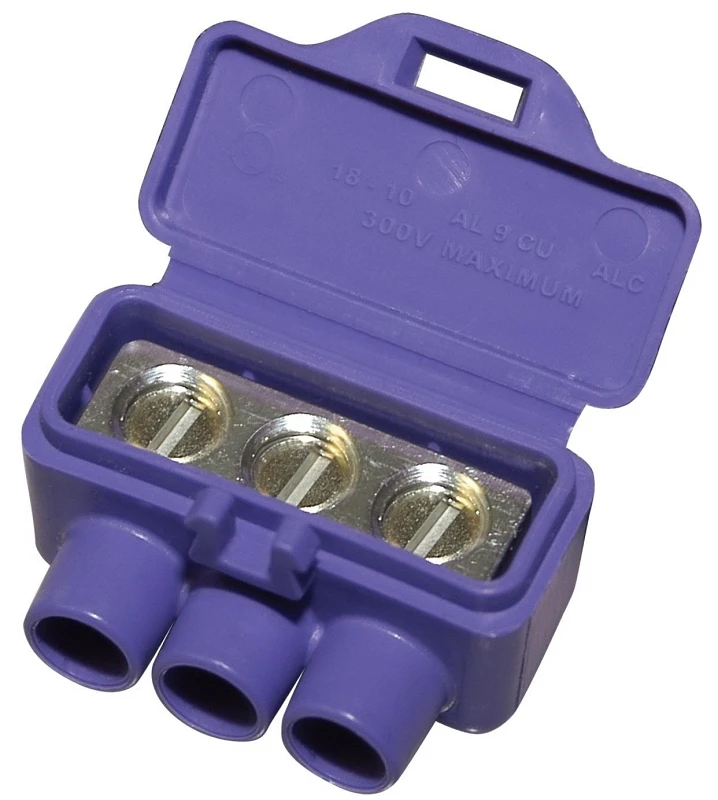 Alumiconn Aluminum To Copper Lug Connector, 3 Ports, 2-Pk.